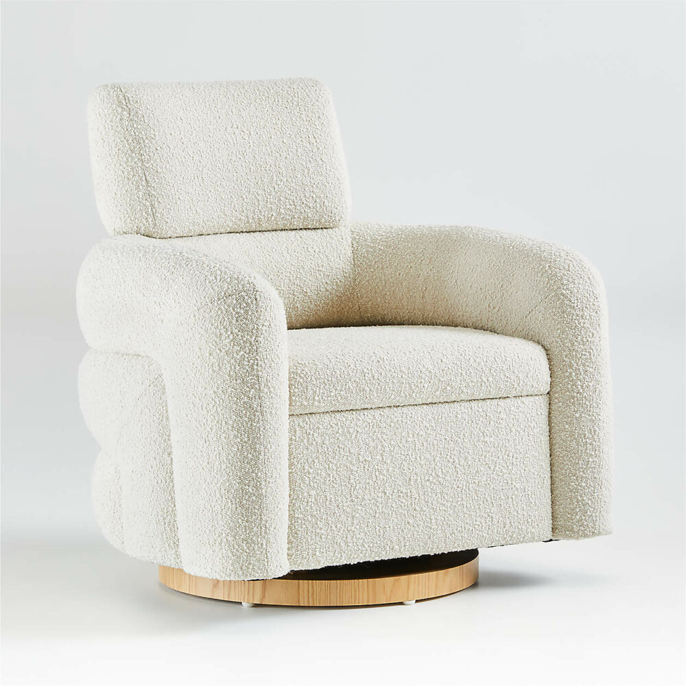 Snoozer Cream Boucle Nursery Swivel – Image 2